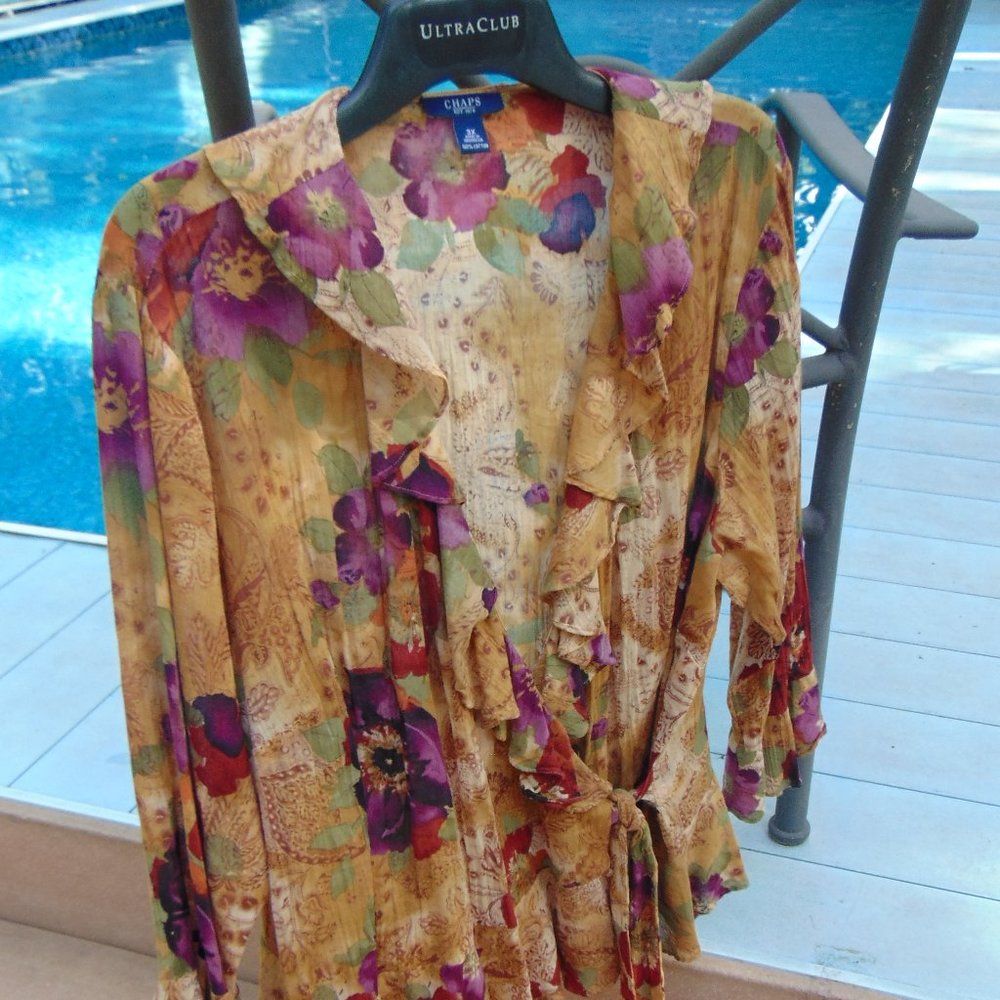 Like New CHAPS Flowing Sheer Blouse Sz. 3X